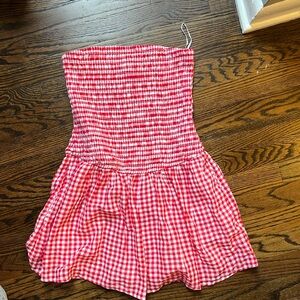 Hollister Red and White Gingham Skirt